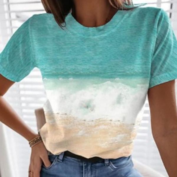 women's t-shirt creative women t shirt 2021 summer tees ocean landscape print o-neck harajuku streetwear female vintage, White
women's t-shirt creative women t shirt 2021 summer tees ocean landscape print o-neck harajuku streetwear female vintage, White