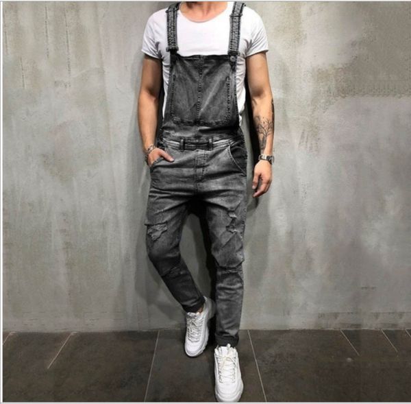 fashion men's suspender denim jumpsuit ripped jeans, pants and fashionable work clothes, Blue
fashion men's suspender denim jumpsuit ripped jeans, pants and fashionable work clothes, Blue