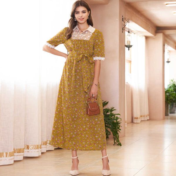 casual dresses products ladies fashion french literary retro mesh lace stitching floral long sweet and versatile women's short-sle, Black;gray
casual dresses products ladies fashion french literary retro mesh lace stitching floral long sweet and versatile women's short-sle, Black;gray