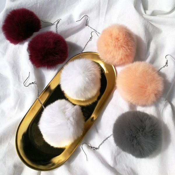 dangle & chandelier long pompom drop earring genuine fur earrings big pom pon ball girl women jewelry christmas gift, Silver
dangle & chandelier long pompom drop earring genuine fur earrings big pom pon ball girl women jewelry christmas gift, Silver