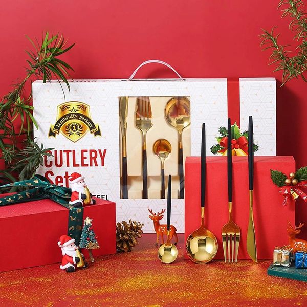 dinnerware sets 24 pieces of golden cutlery set household stainless steel spoon christmas gift tableware
dinnerware sets 24 pieces of golden cutlery set household stainless steel spoon christmas gift tableware