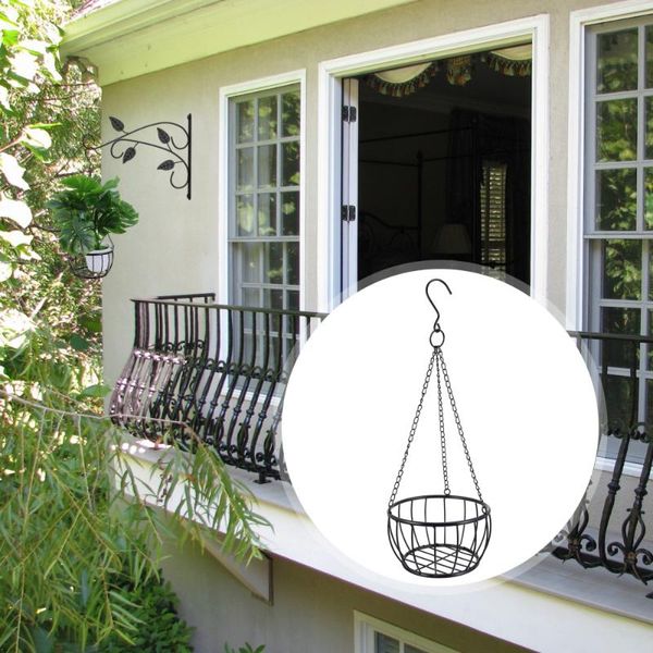 hanging planter flower pot holder plant iron rack basket shelf for balcony decorative objects & figurines
hanging planter flower pot holder plant iron rack basket shelf for balcony decorative objects & figurines