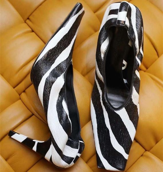 fashion catwalk stripe elastic high heels soft leather square toe temperament women's single shoes supper pumps dress, Black
fashion catwalk stripe elastic high heels soft leather square toe temperament women's single shoes supper pumps dress, Black
