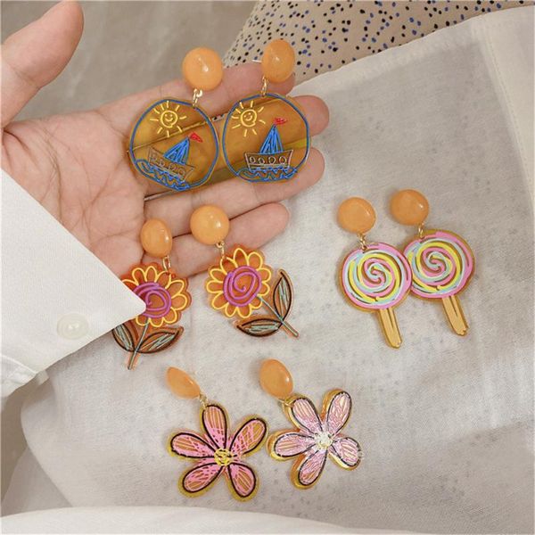 dangle & chandelier korean retro geometric flower lollipop earrings version color acrylic sheet girly style candy, Silver
dangle & chandelier korean retro geometric flower lollipop earrings version color acrylic sheet girly style candy, Silver