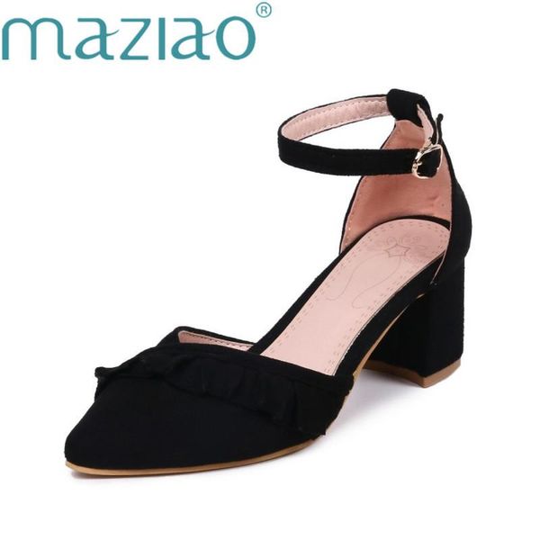 women ankle strap pointed toe summer shoes buckle sandals females sandalias mujer ruffles womens, Black
women ankle strap pointed toe summer shoes buckle sandals females sandalias mujer ruffles womens, Black