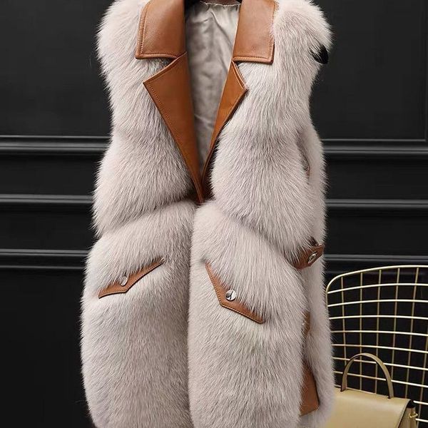 women's fur & faux 2021 autumn winter fashion imitation vest for women with sheepskin leather waistcoat female y28, Black
women's fur & faux 2021 autumn winter fashion imitation vest for women with sheepskin leather waistcoat female y28, Black