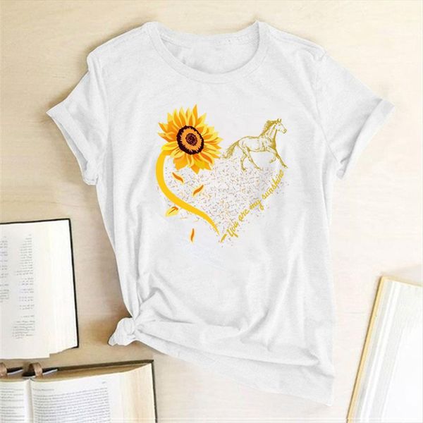 sunflower horse heart printed summer womens t shirt aesthetic clothes vogue cotton graphic tees casual ropa mujer, White
sunflower horse heart printed summer womens t shirt aesthetic clothes vogue cotton graphic tees casual ropa mujer, White