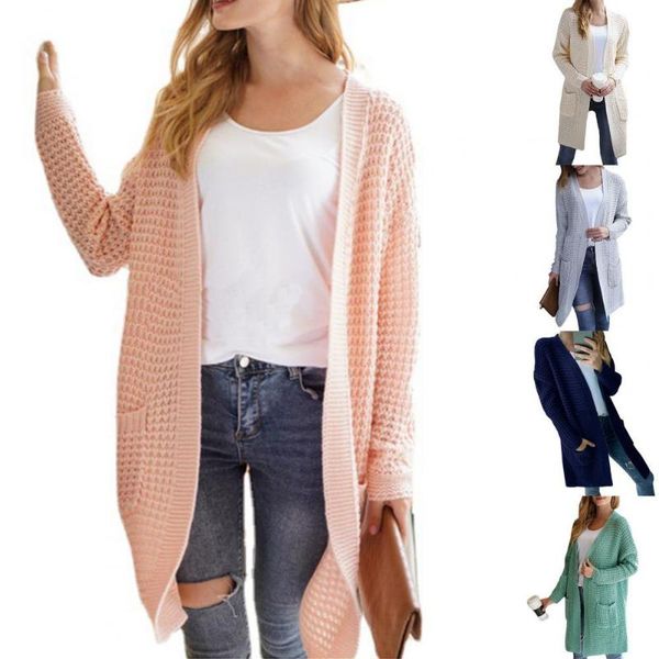 women's knits & tees skin-friendly trendy pockets knee-length sweater coat simple knitted for outdoor, White
women's knits & tees skin-friendly trendy pockets knee-length sweater coat simple knitted for outdoor, White