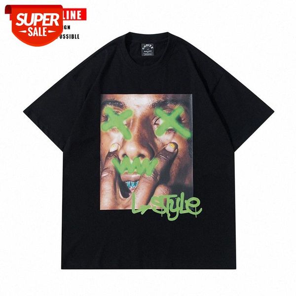 european and american street hip-hop portrait graffiti printing short-sleeved ins loose high vibe style t-shirt for men women #8b9z, White;black
european and american street hip-hop portrait graffiti printing short-sleeved ins loose high vibe style t-shirt for men women #8b9z, White;black