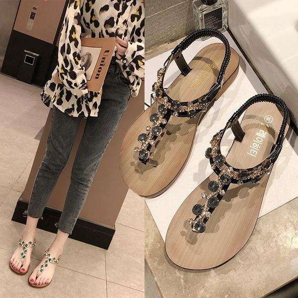 sandals summer simple flip-flop sandal women flat roman shoes pearl student rhinestone, Black
sandals summer simple flip-flop sandal women flat roman shoes pearl student rhinestone, Black
