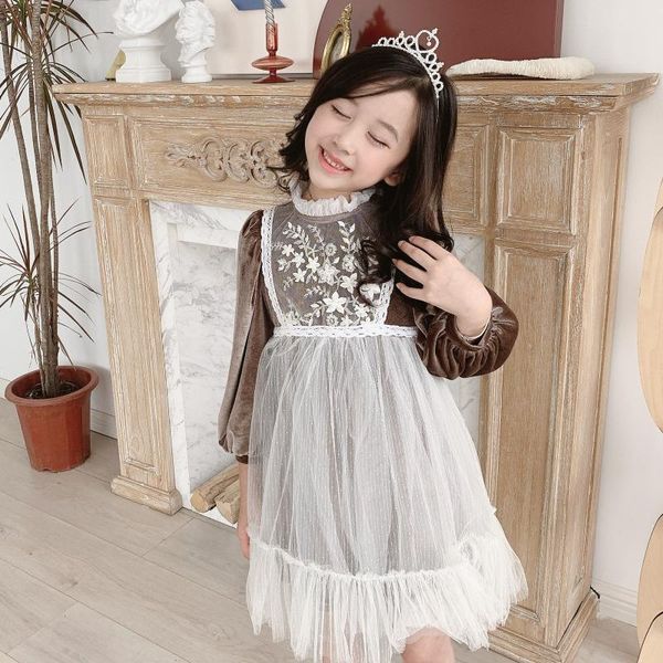 girl's dresses girls dress spring autumn sweet three-dimensional flower mid-neck velvet mesh stitching high-quality long-sleeved, Red;yellow
girl's dresses girls dress spring autumn sweet three-dimensional flower mid-neck velvet mesh stitching high-quality long-sleeved, Red;yellow