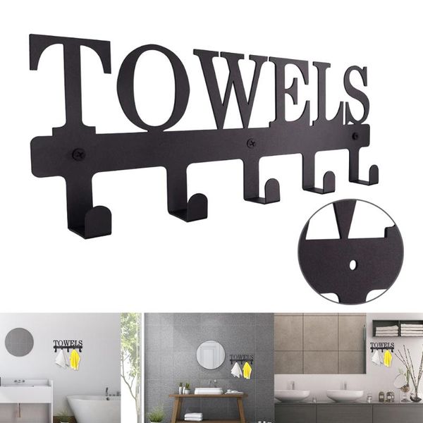 hooks & rails towel racks metal sturdy wall mounted holder with 5 clothing hanger for bedroom bathroom kitchen storage black
hooks & rails towel racks metal sturdy wall mounted holder with 5 clothing hanger for bedroom bathroom kitchen storage black