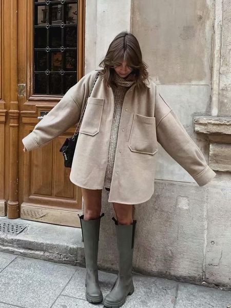 women's trench coats casual woman camel loose pocket woolen shirt 2021 fashion ladies autumn long sleeve thick blouse coat female outwe, Tan;black
women's trench coats casual woman camel loose pocket woolen shirt 2021 fashion ladies autumn long sleeve thick blouse coat female outwe, Tan;black
