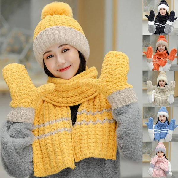 hats, scarves & gloves sets women winter 3 piece pompom beanie hat long scarf set contrast color chunky knit plush lined skull cap windproof, Blue;gray
hats, scarves & gloves sets women winter 3 piece pompom beanie hat long scarf set contrast color chunky knit plush lined skull cap windproof, Blue;gray