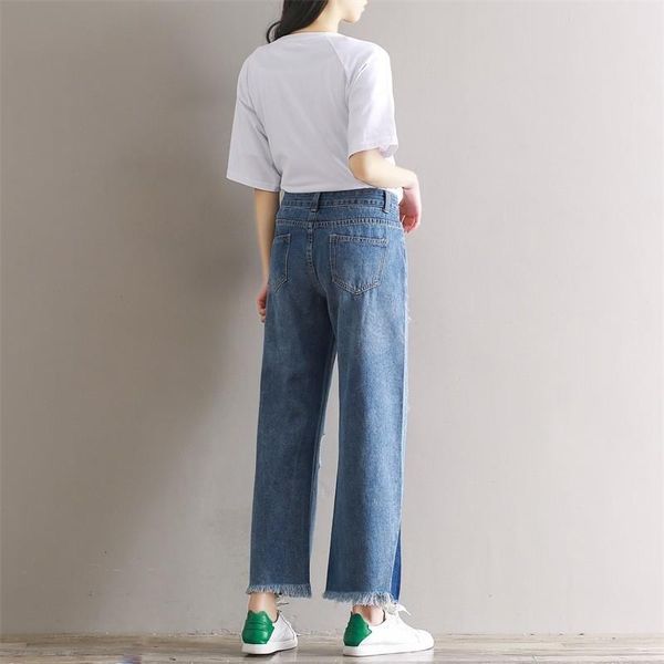 spring korean washed jeans for women tassel loose wide leg pants patchwork hole ripped plus size boyfriend trousers women's, Blue
spring korean washed jeans for women tassel loose wide leg pants patchwork hole ripped plus size boyfriend trousers women's, Blue