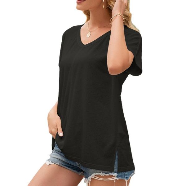 summer v neck short sleeve solid t-shirts casual women streetwear tee wdc6895 women's t-shirt, White
summer v neck short sleeve solid t-shirts casual women streetwear tee wdc6895 women's t-shirt, White