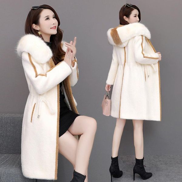 women's wool & blends nice women woolen jackets female imitation mink velvet jacket autumn winter coat mid-length thicken overcoat, Black
women's wool & blends nice women woolen jackets female imitation mink velvet jacket autumn winter coat mid-length thicken overcoat, Black