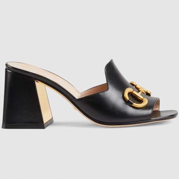 women leather horsebit slipper sandal open-toed gold-toned hardware outdoor designer lady wide strap high heel block rubber sole slide sanda, Black
women leather horsebit slipper sandal open-toed gold-toned hardware outdoor designer lady wide strap high heel block rubber sole slide sanda, Black