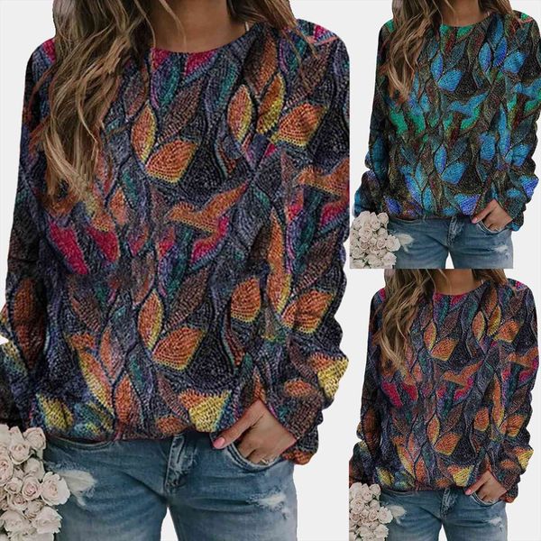 womens winter pullover fashion small women sweater fresh leaves retro printing long sleeved multi size, White;black
womens winter pullover fashion small women sweater fresh leaves retro printing long sleeved multi size, White;black