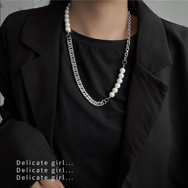 chains bohemian kpop pearl beads choker necklace hip-hop layer necklaces metal chain initial for women jewelry gift, Silver
chains bohemian kpop pearl beads choker necklace hip-hop layer necklaces metal chain initial for women jewelry gift, Silver