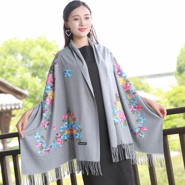 scarves gray embroidery flower shawl women warm autumn winter fashion female large tassel scarf, Blue;gray
scarves gray embroidery flower shawl women warm autumn winter fashion female large tassel scarf, Blue;gray