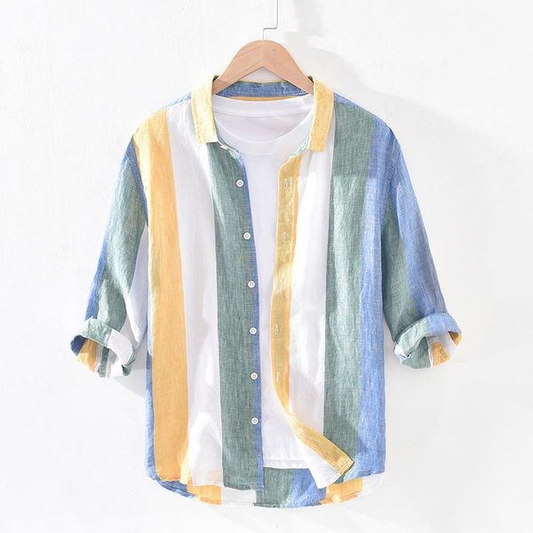 men's casual shirts 2021 summer korean version of ins fashion brand shirt loose linen thin three-quarter sleeve, White;black
men's casual shirts 2021 summer korean version of ins fashion brand shirt loose linen thin three-quarter sleeve, White;black