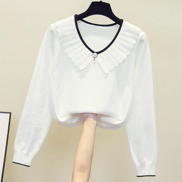 women's sweaters fashion white sweater for women autumn winter knitted jumper sueter mujer lady's yellow pull clothes vetement fem, White;black
women's sweaters fashion white sweater for women autumn winter knitted jumper sueter mujer lady's yellow pull clothes vetement fem, White;black