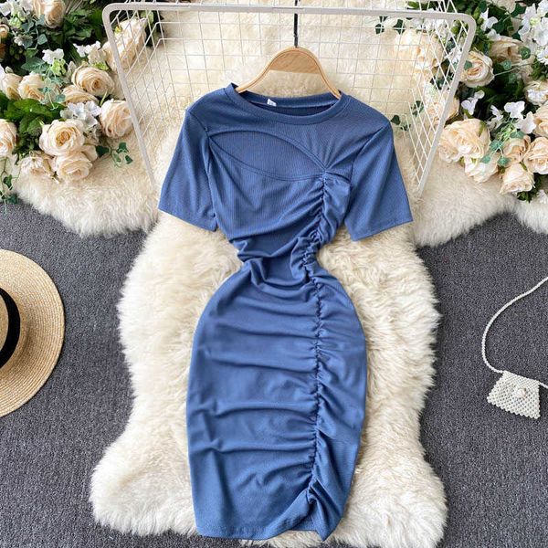 short sleeve t-shirt dress women's cut-out hollow front slim mini bodycon dress casual streetwear folds pleated club party dress y0603, Black;gray
short sleeve t-shirt dress women's cut-out hollow front slim mini bodycon dress casual streetwear folds pleated club party dress y0603, Black;gray