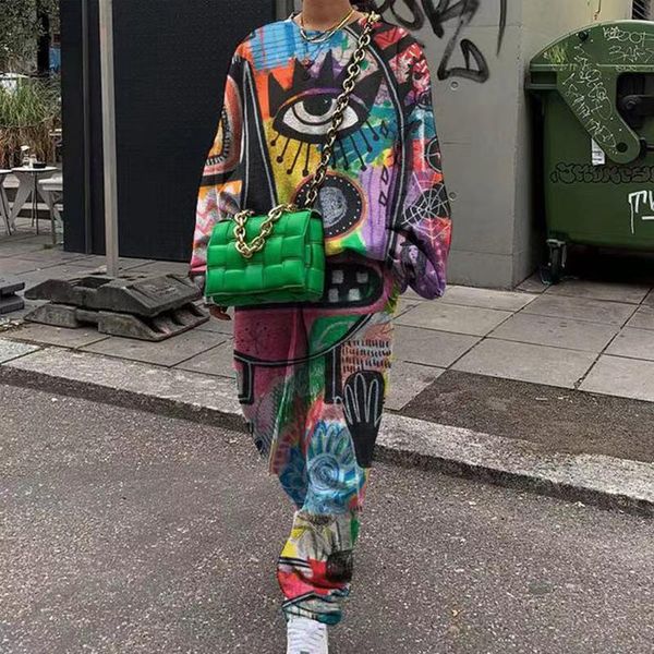 women's two piece pants gothic style fashion sweatshirt suit pieces set abstract pattern print pollovers and pencil plus size women aut, White
women's two piece pants gothic style fashion sweatshirt suit pieces set abstract pattern print pollovers and pencil plus size women aut, White