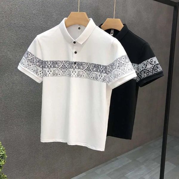 men's polos 2021 summer high-end lapel cashew flower shirt korean fashion short sleeve t-shirt casual jacket, White;black
men's polos 2021 summer high-end lapel cashew flower shirt korean fashion short sleeve t-shirt casual jacket, White;black