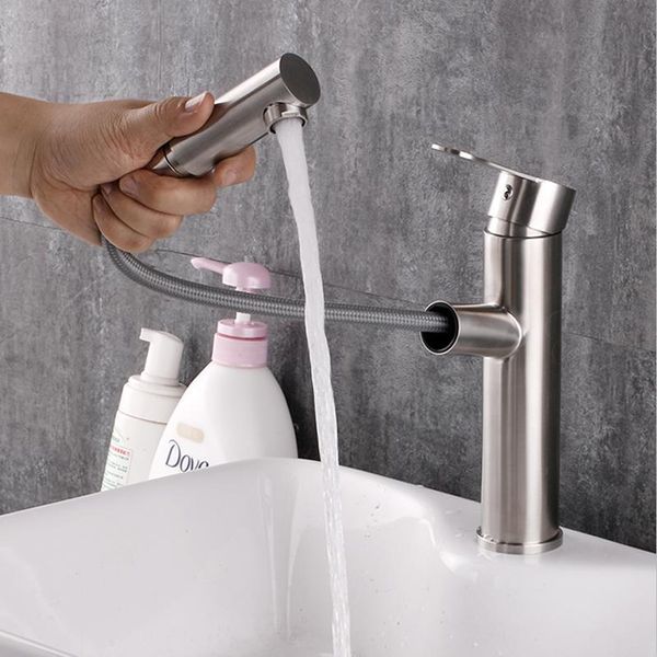 bathroom sink faucets pull out and cold wash basin mixer faucet 304 stainless steel material flexbile hose
bathroom sink faucets pull out and cold wash basin mixer faucet 304 stainless steel material flexbile hose