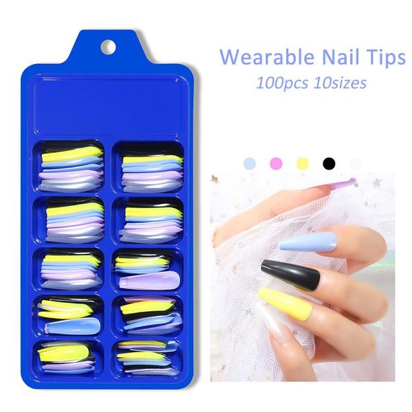 100pcs nail tips fake fingernails extension wearable full cover colorful pure color long 10sizes coffin ballerina manicure tools false nails, Red;gold
100pcs nail tips fake fingernails extension wearable full cover colorful pure color long 10sizes coffin ballerina manicure tools false nails, Red;gold