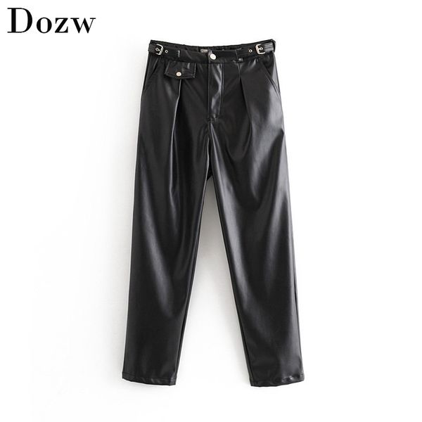 high waist pu leather pants solid women winter fleece pants streetwear black faux leather pockets trousers high elastic waist 210414, Black;white
high waist pu leather pants solid women winter fleece pants streetwear black faux leather pockets trousers high elastic waist 210414, Black;white