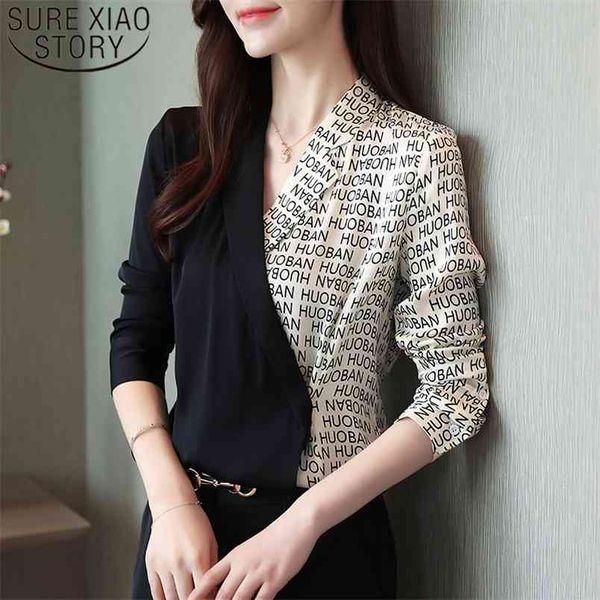spring women korean chiffon blouse shirts for long sleeve v-neck button letter blusas clothes chic 210421, White
spring women korean chiffon blouse shirts for long sleeve v-neck button letter blusas clothes chic 210421, White