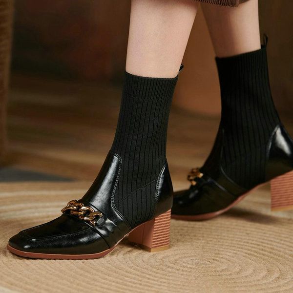 boots fashion women's winter female genuine leather knitting high heels for women party wedding basic shoes woman, Black
boots fashion women's winter female genuine leather knitting high heels for women party wedding basic shoes woman, Black