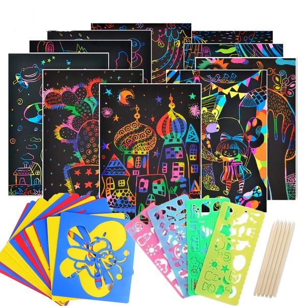magic color rainbow scratch art supplies paper card set toys with graffiti stencil for drawing stick diy painting toy for boy girl
magic color rainbow scratch art supplies paper card set toys with graffiti stencil for drawing stick diy painting toy for boy girl