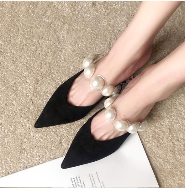 summer fairy black pearl high heeled muller shoes pointed half slipper sandals women's slim heel baotou single slippers
summer fairy black pearl high heeled muller shoes pointed half slipper sandals women's slim heel baotou single slippers