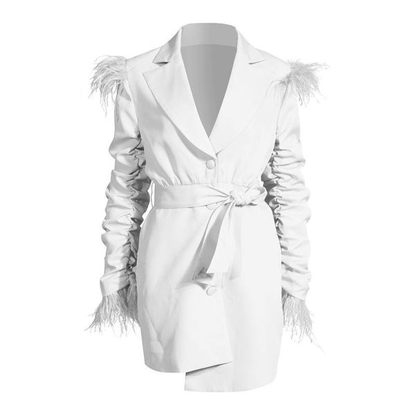 dress for women all-match ruffled ostrich fur trim waist irregular lapel suit casual dresses, Black;gray
dress for women all-match ruffled ostrich fur trim waist irregular lapel suit casual dresses, Black;gray