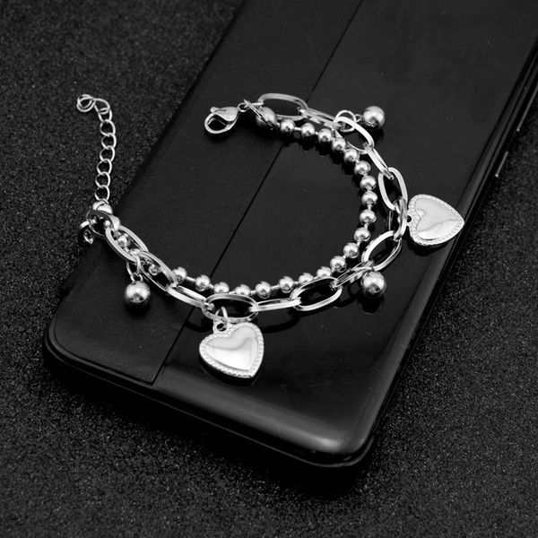 link, chain stainless steel bracelet heart pendant o wrist bracelets for women girl fashion jewelry bead punk accessories friend party, Black
link, chain stainless steel bracelet heart pendant o wrist bracelets for women girl fashion jewelry bead punk accessories friend party, Black