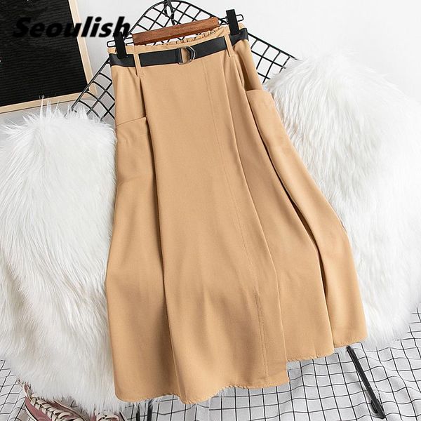 skirts seoulish 2021 women's long cargo with belted high waist casual female umbrella a-line pockets ladies summer, Black
skirts seoulish 2021 women's long cargo with belted high waist casual female umbrella a-line pockets ladies summer, Black