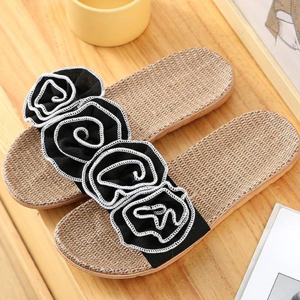 cute flower linen slippers summer indoor and outdoor home women floor non-slip light silent slides shoes, Black
cute flower linen slippers summer indoor and outdoor home women floor non-slip light silent slides shoes, Black