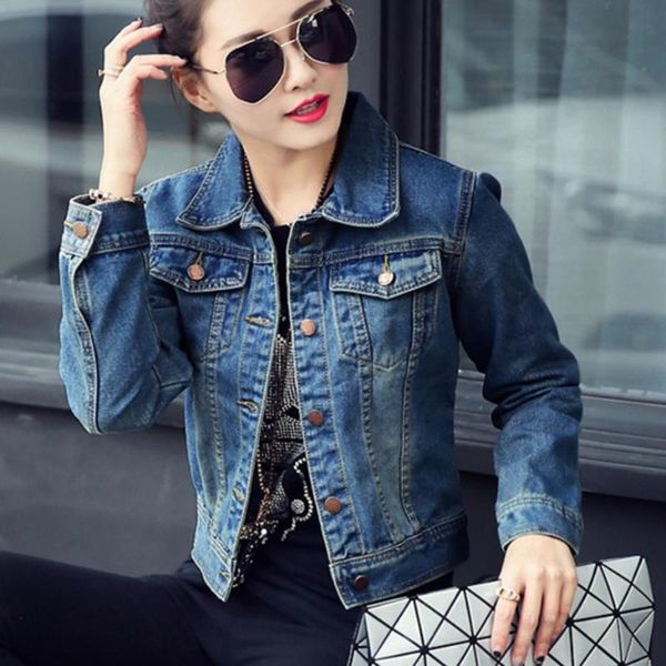 women's jackets 2021 autumn women denim jacket plus size 2xl vintage cropped short coat long-sleeve jeans, Black;brown
women's jackets 2021 autumn women denim jacket plus size 2xl vintage cropped short coat long-sleeve jeans, Black;brown