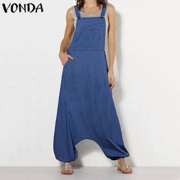 denim harem overalls women plus size casual jumpsuits long rompers 2021 vonda vintage solid rompers loose sleeveless playsuits z, Black;white
denim harem overalls women plus size casual jumpsuits long rompers 2021 vonda vintage solid rompers loose sleeveless playsuits z, Black;white