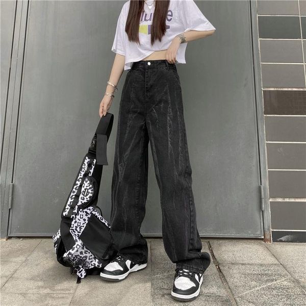 women's pants & capris vintage dark streetwear wash jeans spring 2021 loose high waist trendy straight tube wide leg denim, Black;white
women's pants & capris vintage dark streetwear wash jeans spring 2021 loose high waist trendy straight tube wide leg denim, Black;white
