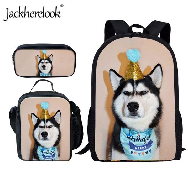 school bags jackherelook funny husky dog print backpack for girls boys kids schoolbag satchel 3pcs/set large bookbag children mochila 
school bags jackherelook funny husky dog print backpack for girls boys kids schoolbag satchel 3pcs/set large bookbag children mochila