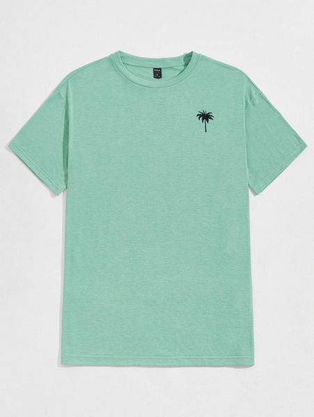 men palm tree print tee m1p5#, White;black