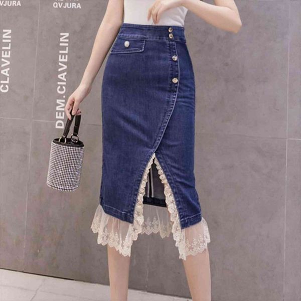 arrivals denim high waist office women skirts single breasted lace patchwork hip pencil for, Black
arrivals denim high waist office women skirts single breasted lace patchwork hip pencil for, Black