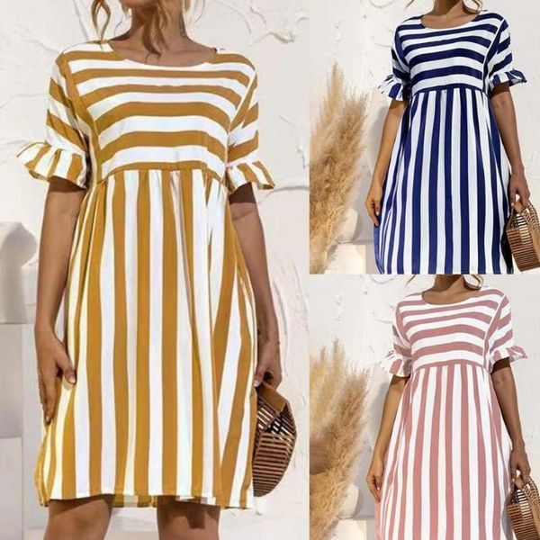 casual dresses ruffle sleeve striped patchwork summer dress woman 2021 high waist o neck loose for women fashion beach, Black;gray
casual dresses ruffle sleeve striped patchwork summer dress woman 2021 high waist o neck loose for women fashion beach, Black;gray