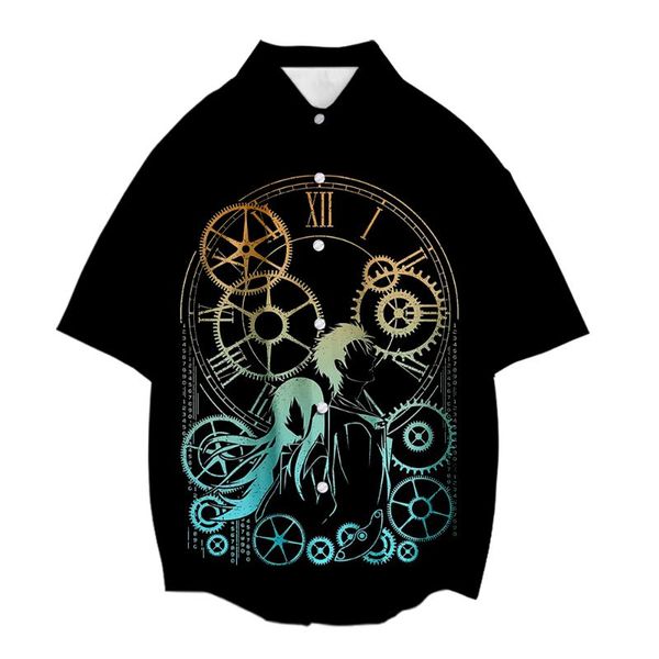 men's casual shirts steins gate shirt short sleeve blouse women men harjauku streetwear japanese anime clothes plus size, White;black
men's casual shirts steins gate shirt short sleeve blouse women men harjauku streetwear japanese anime clothes plus size, White;black