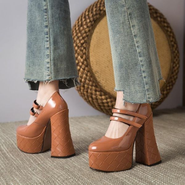 dress shoes brand genuine leather pumps for women high heels round toe platform black brown woman mary janes 43
dress shoes brand genuine leather pumps for women high heels round toe platform black brown woman mary janes 43